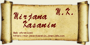 Mirjana Kašanin vizit kartica
